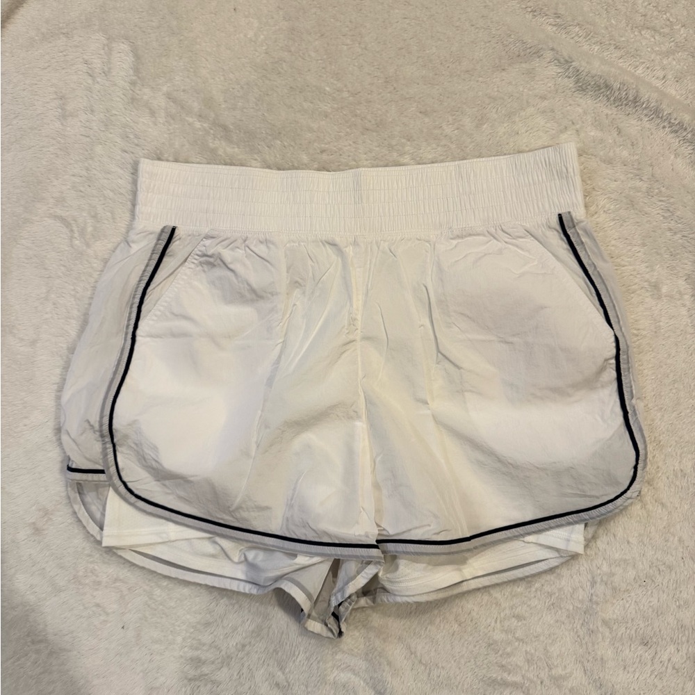 Women's Athletic Shorts with Navy Blue Piping